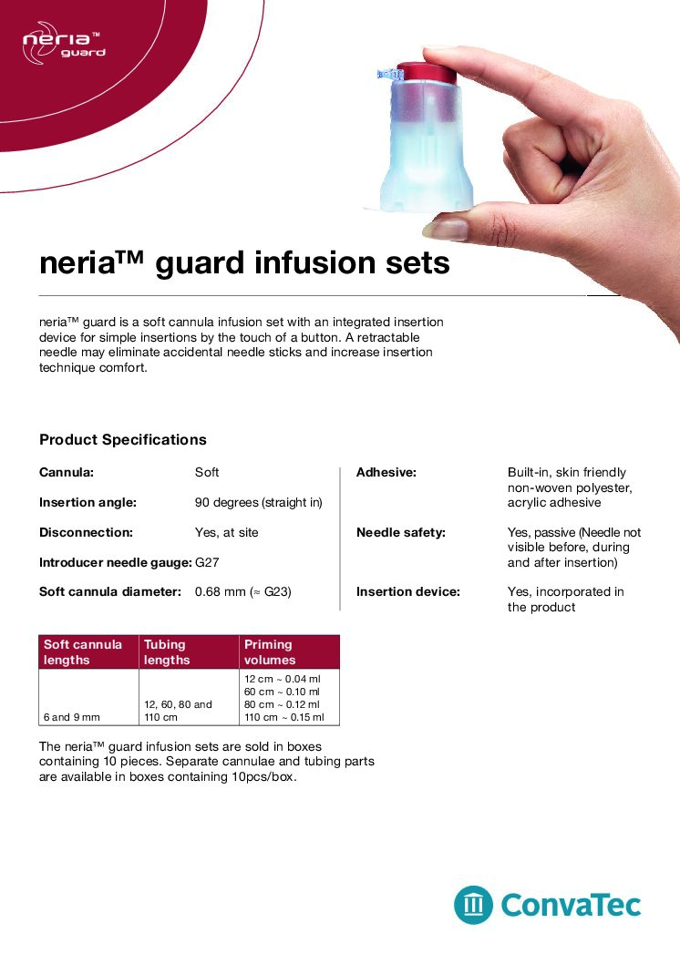 ConvaTec Neria guard fact card pdf Armstrong Medical | Medical Device Manufacturer