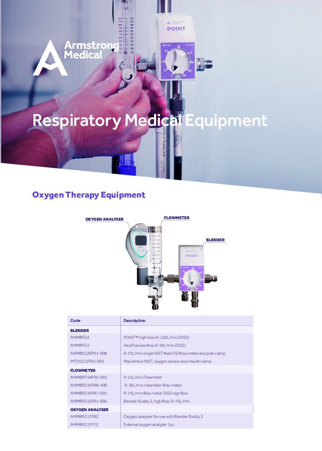 Respiratory Medical Equipment pdf Armstrong Medical | Medical Device Manufacturer