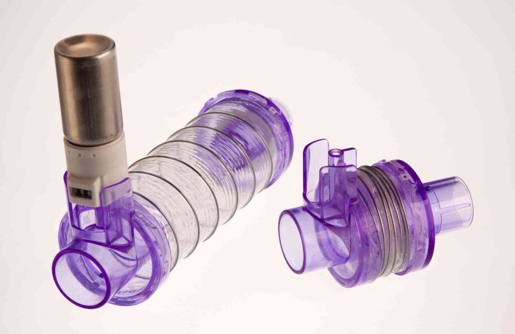 A spirale, used in respiratory care, manufactured by Armstrong Medical